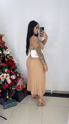 Saia Midi Lurex Dourado - Anna Closet DF 
