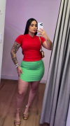 Blusa Babylook Basic Canelado - Vermelho
