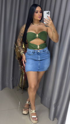 Body Tomara Que Caia Com Aplicações Metal - Verde - comprar online