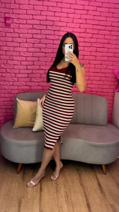 Vestido Tubinho Tricot Premium - Listrado