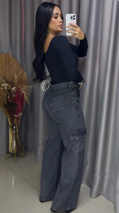 Imagem do Calça Jeans Cargo - Grafite SOMENTE 38