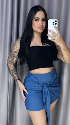 Saia Amarração - Azul Jeans