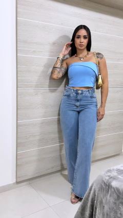 Cropped Talgui Corset - Azul Bebê - comprar online