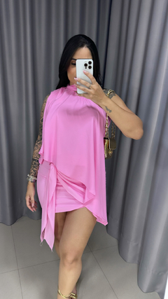 Blusa Assimétrica Nula Manga - Rosa na internet