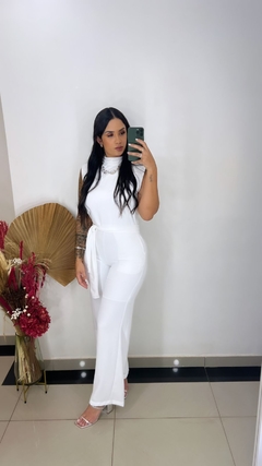 Macacão Longo Crepe Branco - Anna Closet DF 
