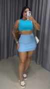 Short Saia Montaria - Azul Bebê