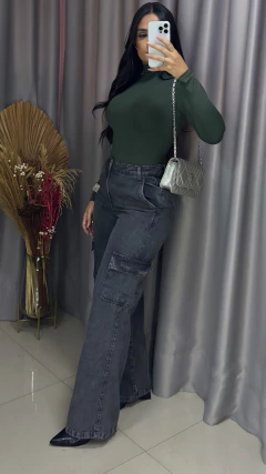 Calça Jeans Cargo - Grafite SOMENTE 38 - Anna Closet DF 