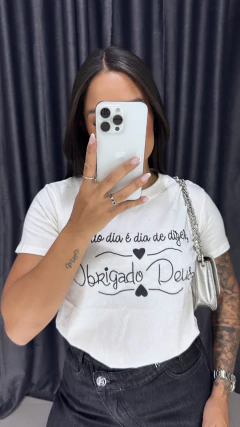 T-Shirt Obrigado Deus - OFF - comprar online