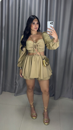 Macaquinho Duda Crepe Premium - Nude - loja online