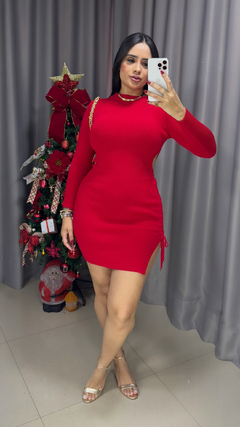 Vestido Duda Tubinho com Fenda Tricot Premium - Vermelho - comprar online