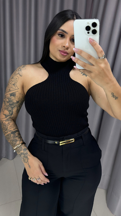 Calça Pantalona Alfaiataria Com Cinto - Preto na internet