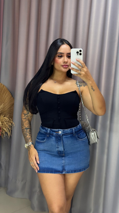 Cropped Colete Tomara que Caia - Preto