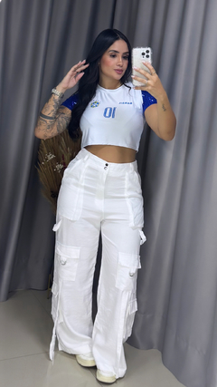Cropped Paetê Brasil Amanda Branco - comprar online
