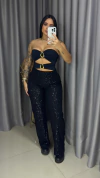 Calça Paetê Bia Preta - comprar online