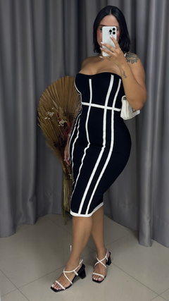 Vestido Erika Tomara Que Caia Tricot Premium- P &B - Anna Closet DF 