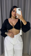 Cropped Crepe Twill Alicia- Preto