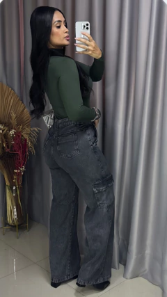 Calça Jeans Cargo - Grafite SOMENTE 38 na internet