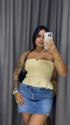 Cropped Linho - nude - comprar online