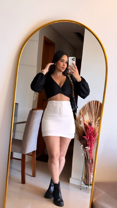 Short Saia Alfaitaria - Branco - Anna Closet DF 