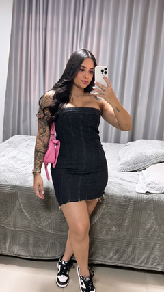 Vestido Tomara que Caia - Jeans - Anna Closet DF 