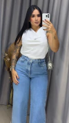 Blusa Gola Boba Crepe Seda - Branco