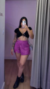 Short Saia Fivela Couro - Fúcsia