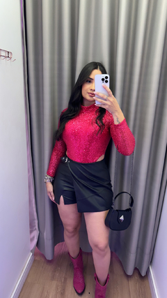 Short Saia Fivela - Preto na internet