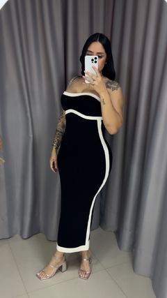 Vestido Tomara Que Caia Tricot Premium - Preto - comprar online
