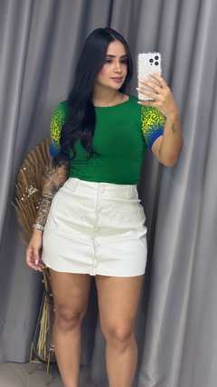 Cropped Tricot Brasil - Verde - comprar online