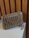 Bolsa Luxo em Pedraria E Alça Corrente - Dourado