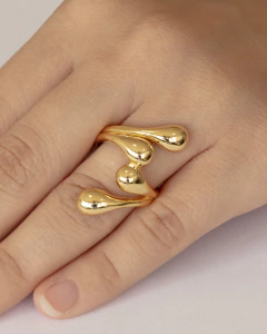 ANÉL COM QUATRO PONTAS BOLD LISO - FARFALLA JOIAS - Atacado de Semijoias