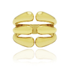 ANEL GRANDE LISO COM 6 GARRAS - BANHADO A OURO18K