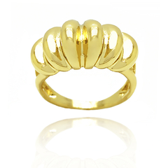 ANEL CONCHA LISO - BANHADO A OURO18K