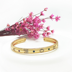 BRACELETE AMOR CRAVEJADO - BANHADO A OURO18K - FARFALLA JOIAS - Atacado de Semijoias