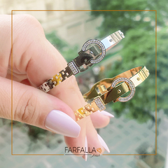 BRACELETE FIVELA INSPIRADO EM GRIFE COM ZIRCÔNIAS - comprar online