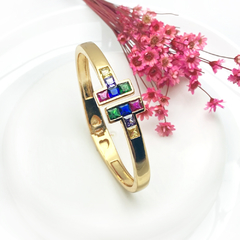 BRACELETE T INSPIRED TIFFANY - BANHADO A OURO18K - FARFALLA JOIAS - Atacado de Semijoias