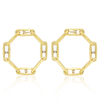 BRINCO ELO LONGO COM ZIRCÔNIAS - BANHADO A OURO18K