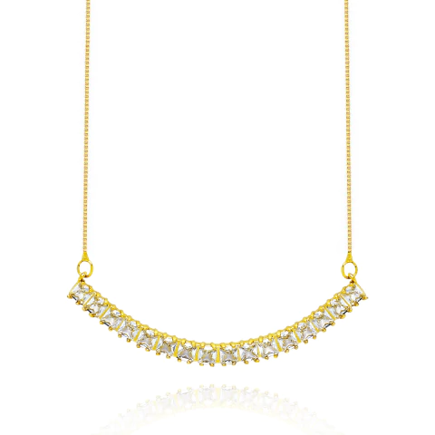 COLAR ARCO CRAVEJADO COM ZIRCÔNIAS QUADRADAS - comprar online