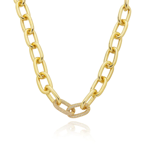 COLAR ELOS COM DOIS ELOS CRAVEJADOS - comprar online