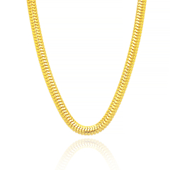 CORRENTE ESCAMAS ARTICULADAS - BANHADO A OURO 18K