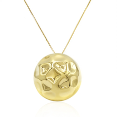 COLAR MEIA ESFERA ORGÂNICA - BANHADO A OURO18K