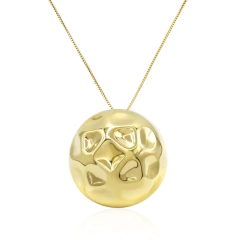 COLAR MEIA ESFERA ORGÂNICA - BANHADO A OURO18K