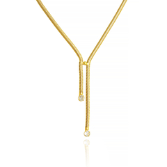 COLAR FITA COM PONTO DE LUZ DUPLO - BANHADO A OURO18K