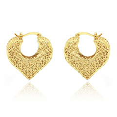 ARGOLA CLICK GOTA RENDADO - BANHADO A OURO18K
