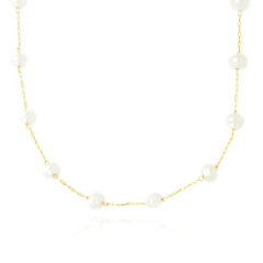 COLAR FIO DE PÉROLAS BARROCAS SINTÉTICAS - BANHADA A OURO18K - comprar online