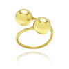 ANEL DUAS ESFERAS - BANHADO A OURO18K