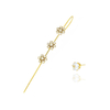 BRINCO EAR PIN ASSIMÉTRICO DE FLORES - BANHADO A OURO18K