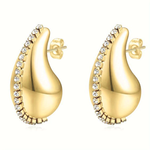 BRINCO GOTA BOLD COM FILEIRA DE ZIRCÔNIAS