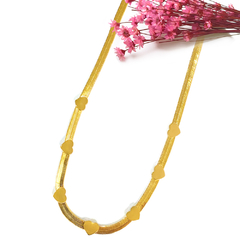 COLAR FITA COM CORAÇÕES LISOS - BANHADO A OURO18K - comprar online