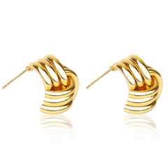 BRINCO TRIÂNGULO ENTRELAÇADO - BANHADO OURO 18K - comprar online